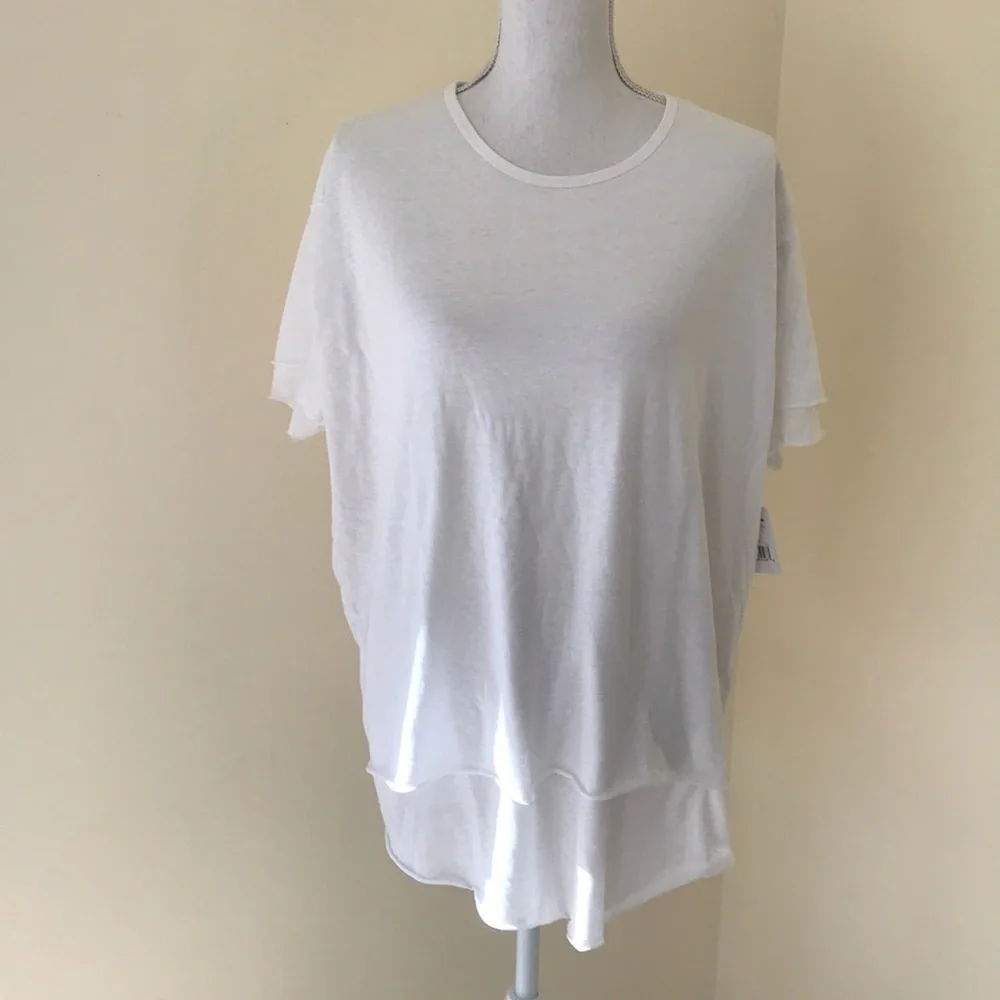 NWT! WE THE FREE Size M white short sleeve oversized top